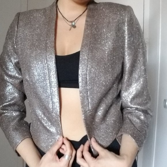 GUC - H&M SZ 8 Sparkly Cropped Blazer - Picture 1 of 3
